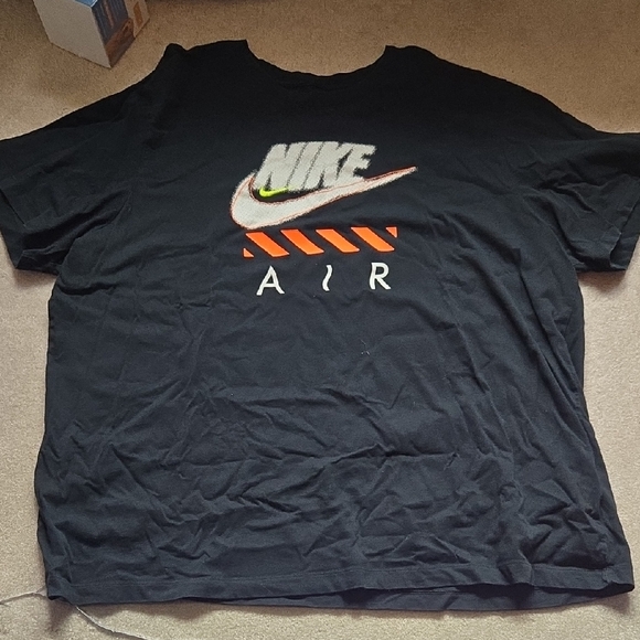 Nike Tops - Nike Black Tee with Neon Accents and Orange Stripe Graphic